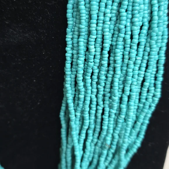 Beautiful Multi-strand Turquoise Beaded Statement Necklace - Picture 2 of 5
